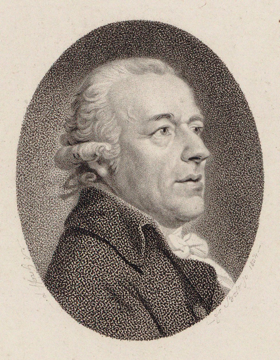 作曲家Johann Gottlieb Naumann（ヨハン・ゴットリーブ・ナウマン）1741-1801 , 1804年の肖像。 作： ヨハン・フリードリヒ・ボルト