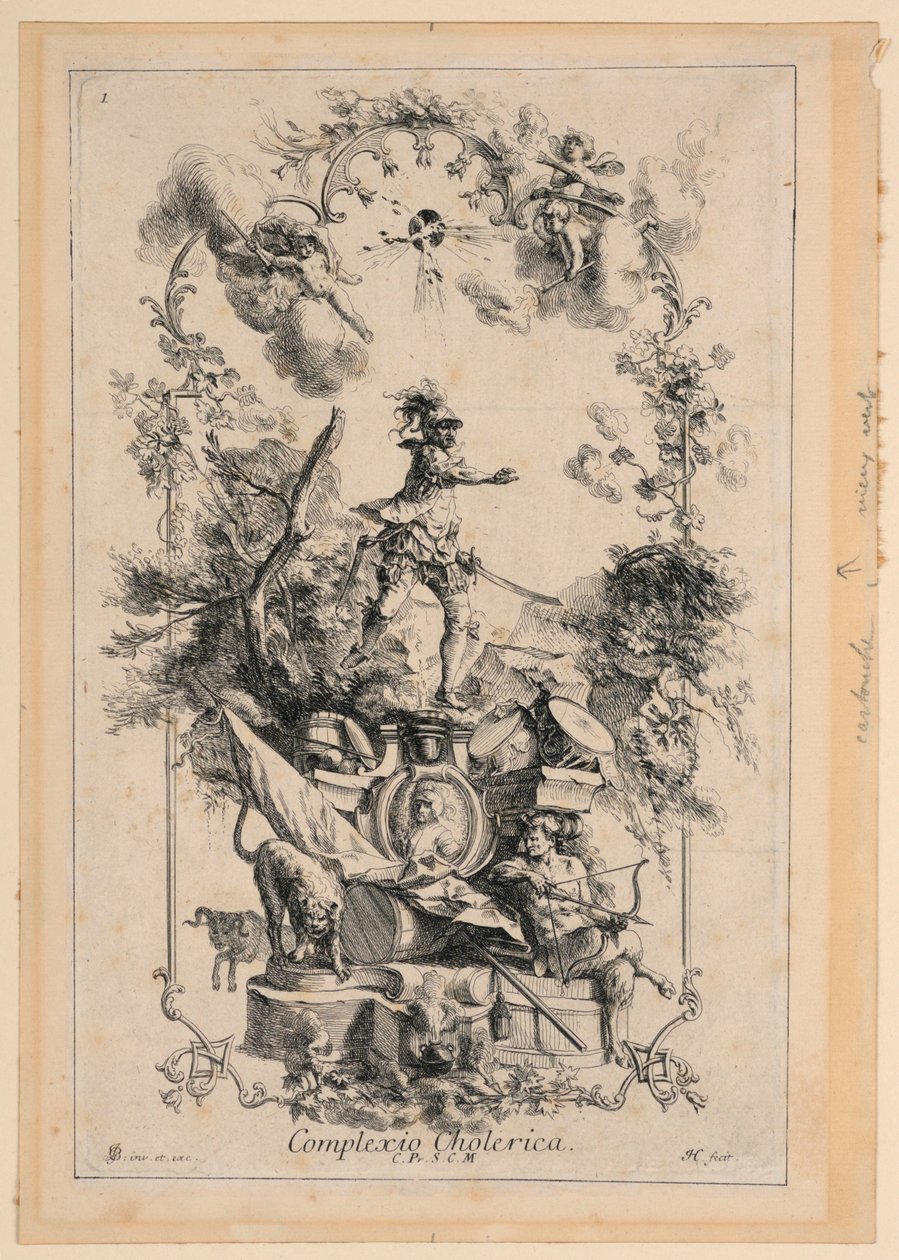 コレリック気質を表すパネルのデザイン 作： Johann Georg Bergmuller
