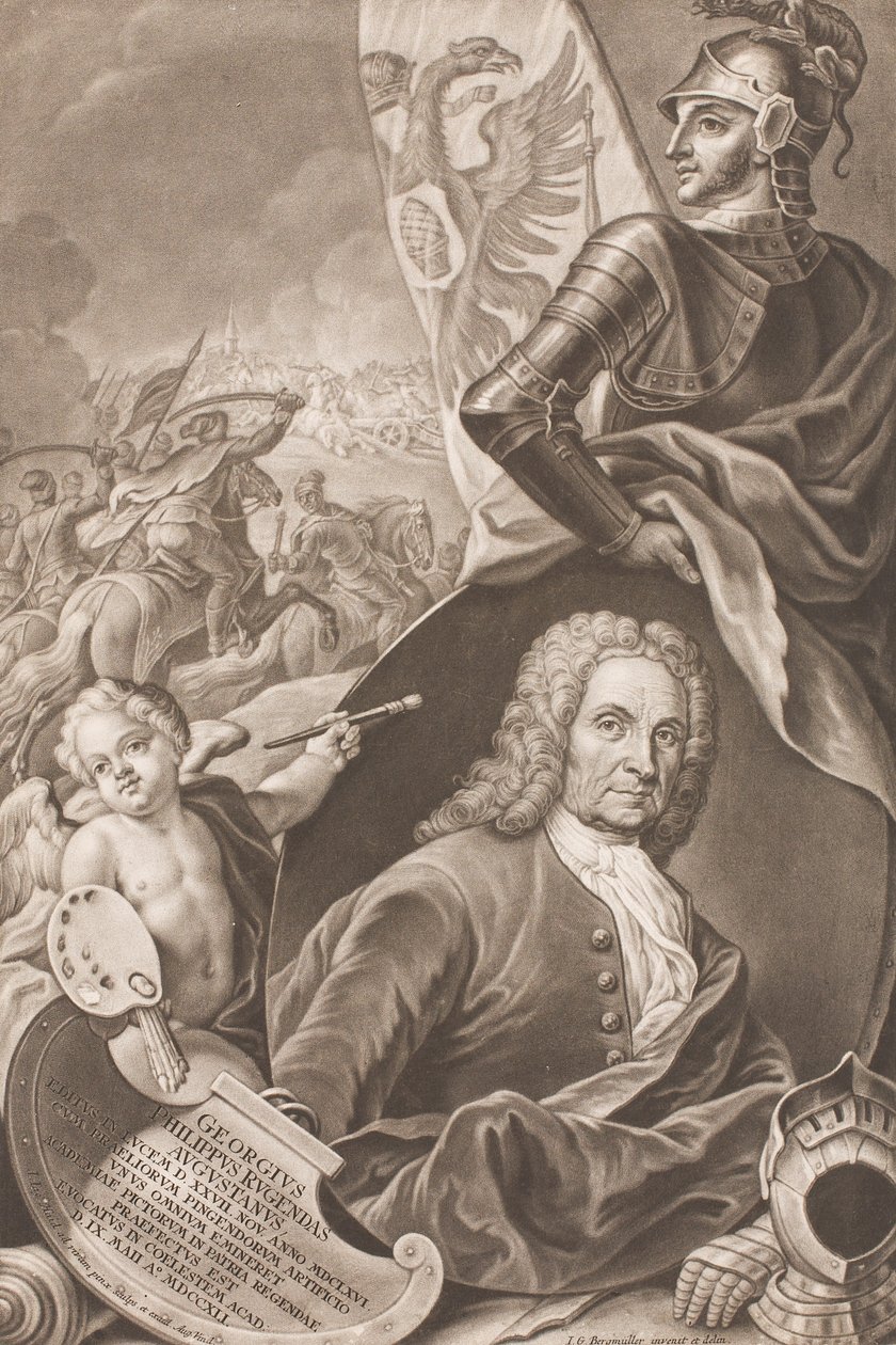 Georg Philipp Rugendas 1666-1742の肖像、c。 1745年。 作： ヨハン・ゴットフリード・ヘイド