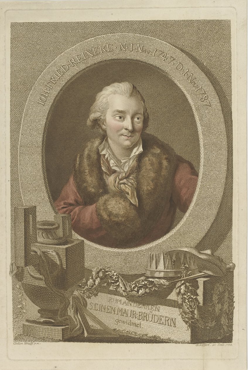 ヨハン・フリードリッヒ・ライネッケの肖像 1745-1787, 1788. 作： Johann Gottlob Seyffert