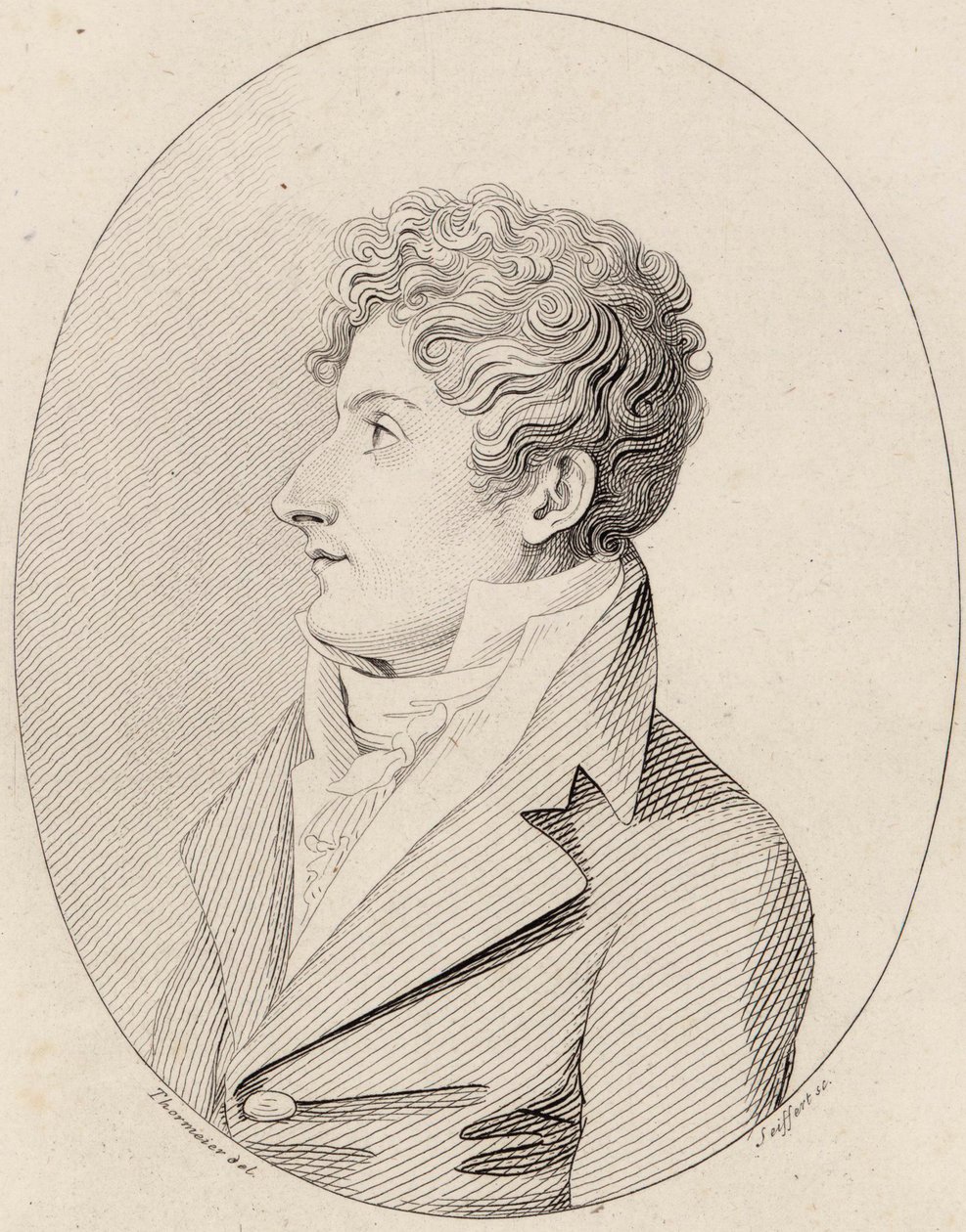 作曲家フランチェスコ・モルラッキの肖像画、1784～1841年、1820年頃。 作： Johann Gottlob Seyffert