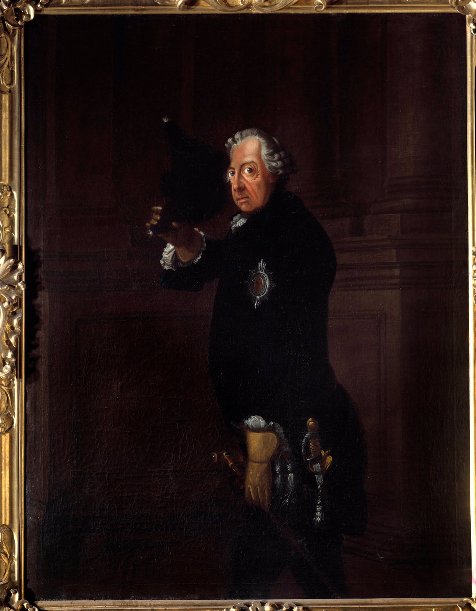 フレデリック2世の肖像、プロイセン王フレデリック大王（1712-1786）ヨハン・ハインリッヒ・フランケ（1738-1792）による絵画、1764年ベルリン、ナショナル・ギャラリー 作： ヨハンハインリッヒフランケ