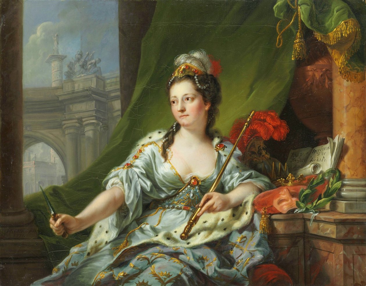 ミューズ・メルポメネ（9人のミューズたち、1771年） 作： Johann Heinrich Tischbein
