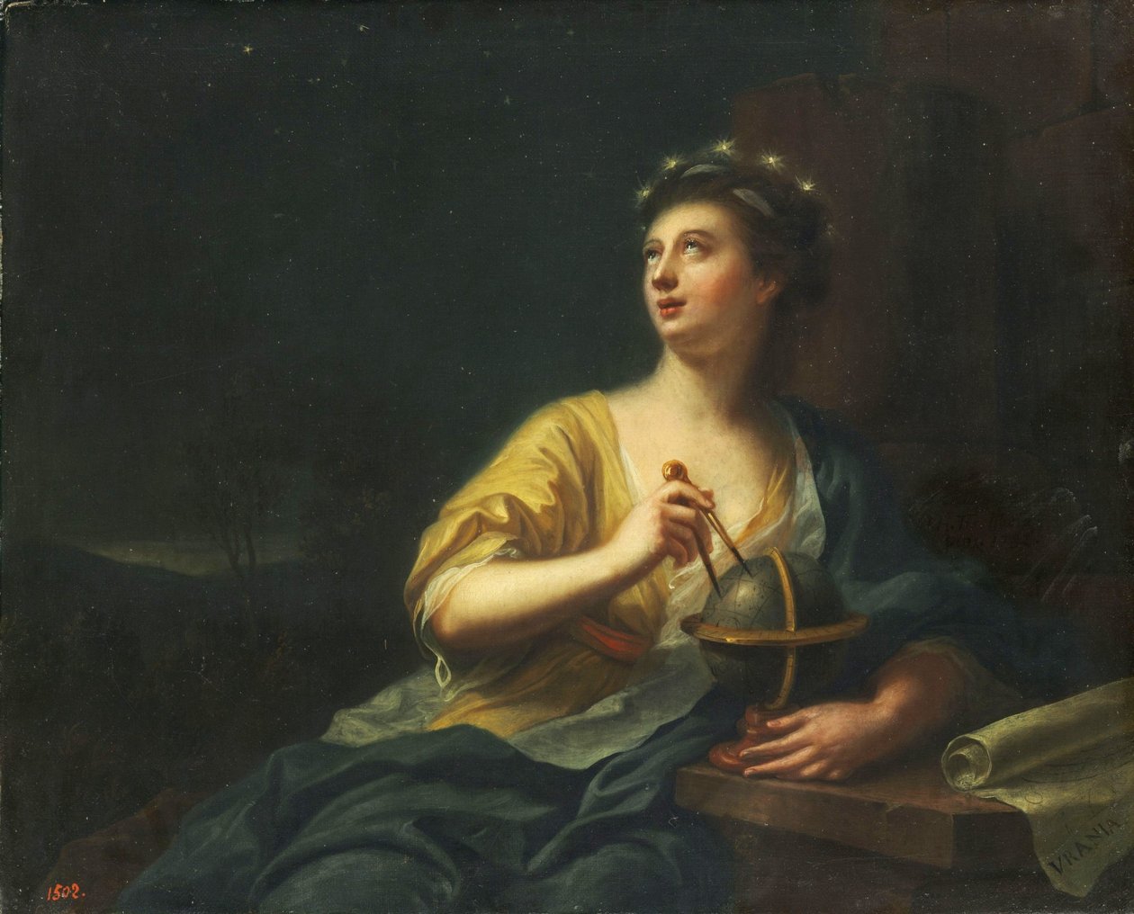 9人のミューズ - ウラニア（天文学） 作： Johann Heinrich Tischbein
