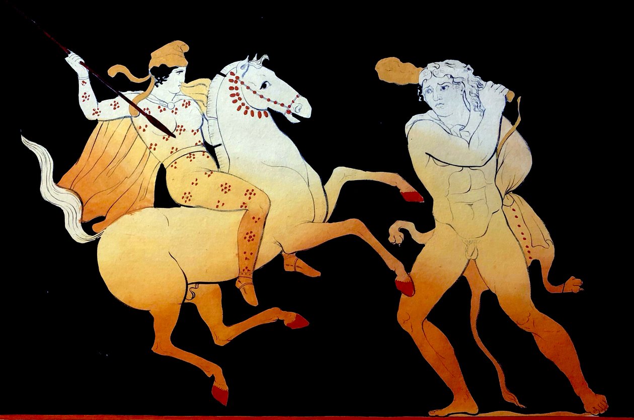 ヘラクレスの第 9 の労働 1796 年頃 (銅版画) 作： ヨハン・ハインリッヒ・ヴィルヘルム・ティシュバイン