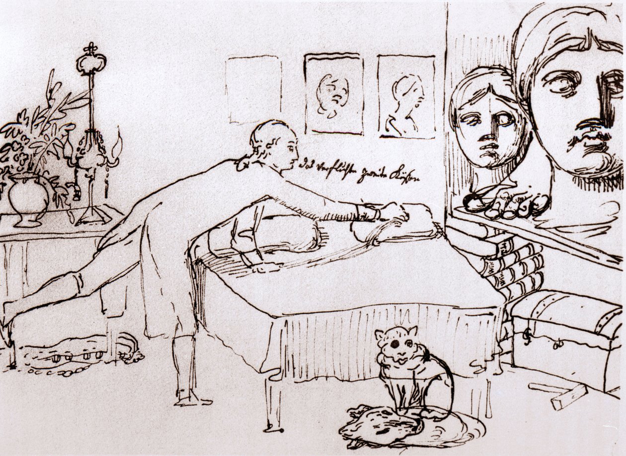 Johann Wolfgang Von Goethe in seinem Haus an der Via del Corso in Rom von Johann Heinrich Wilhelm Tischbein