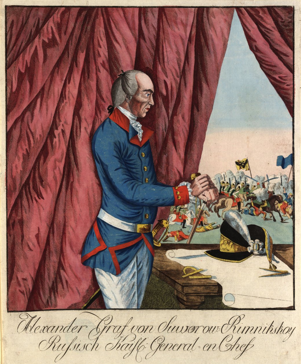 陸軍元帥大元帥アレクサンドル・スボーロフ王子、1729-1800、c。 1790年。 作： ヨハン・ヒエロニムス・レッシェンコール
