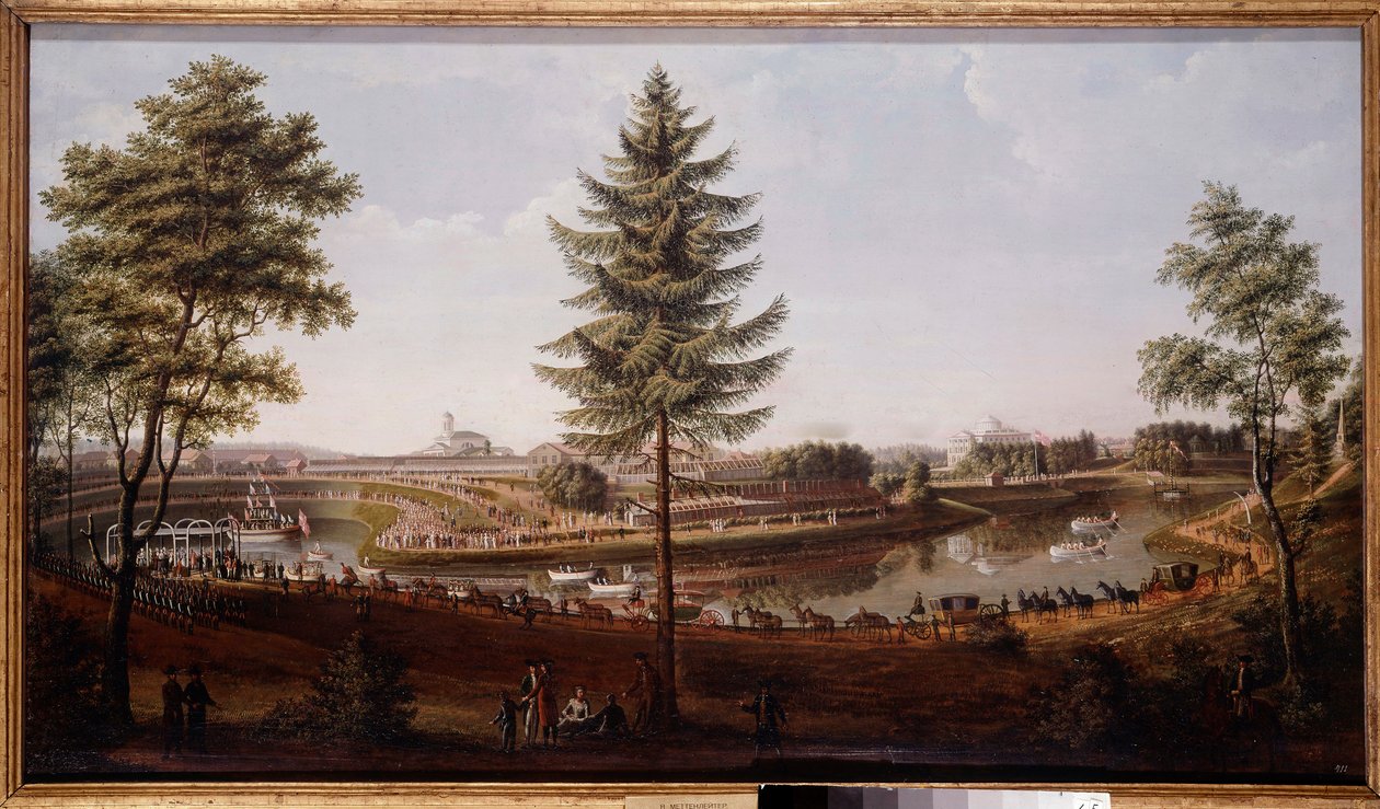 パウロ1世の夏の離宮、パブロフスク宮殿での饗宴 メッテルレイアの絵画（1750-1825） 1790年 サンクトペテルブルク歴史博物館 作： ヨハン・ヤコブ・メッテンライター