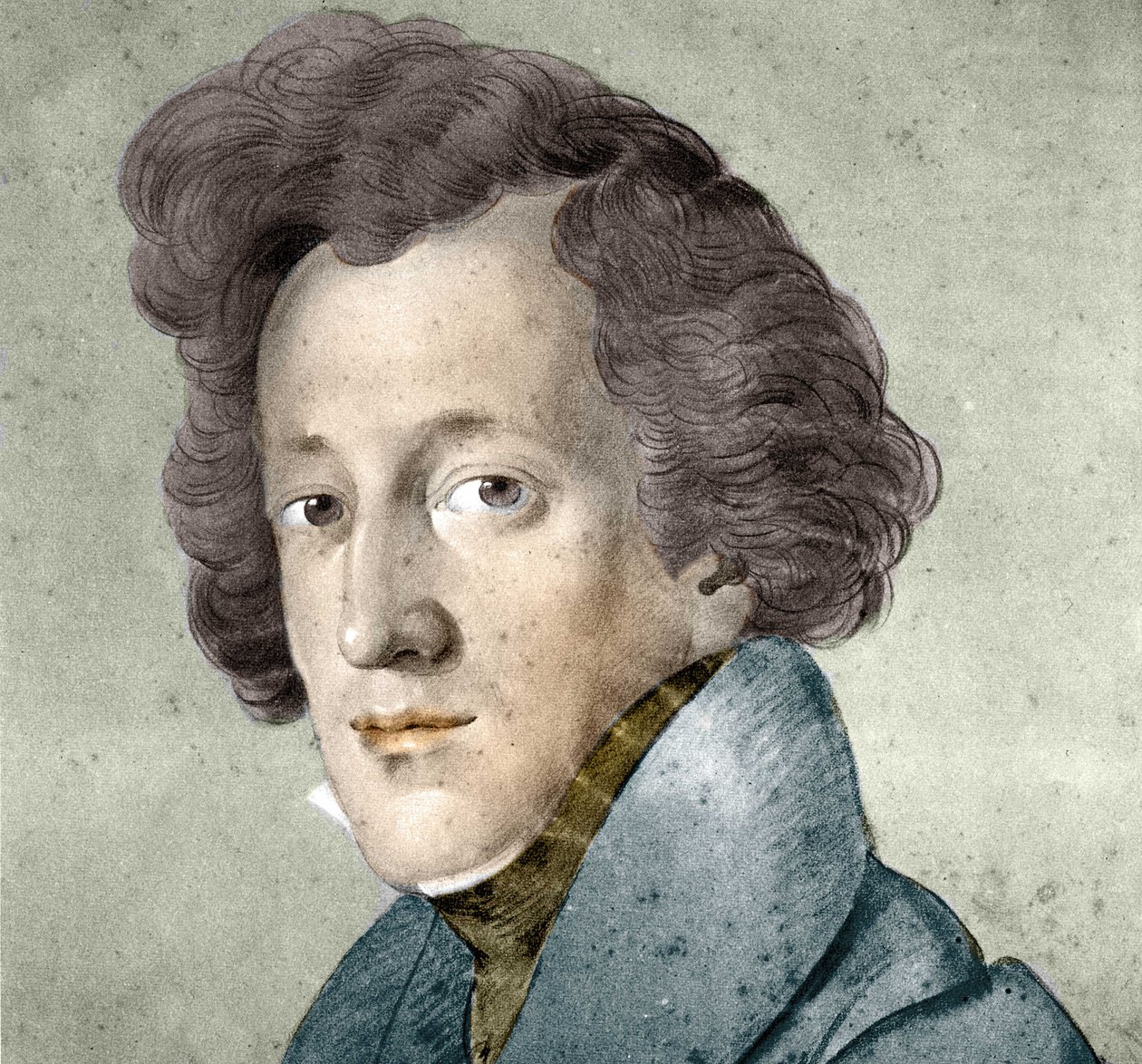 ドイツの作曲家・指揮者であるフェリックス・メンデルスゾーン・バルトルディ（1809-1847）の肖像。ヨハン・ヨーゼフ・シュメラー（Johann Joseph Schmeller）が描いたものを元にしたイラスト。 作： ヨハン・ジョセフ・シュメラー