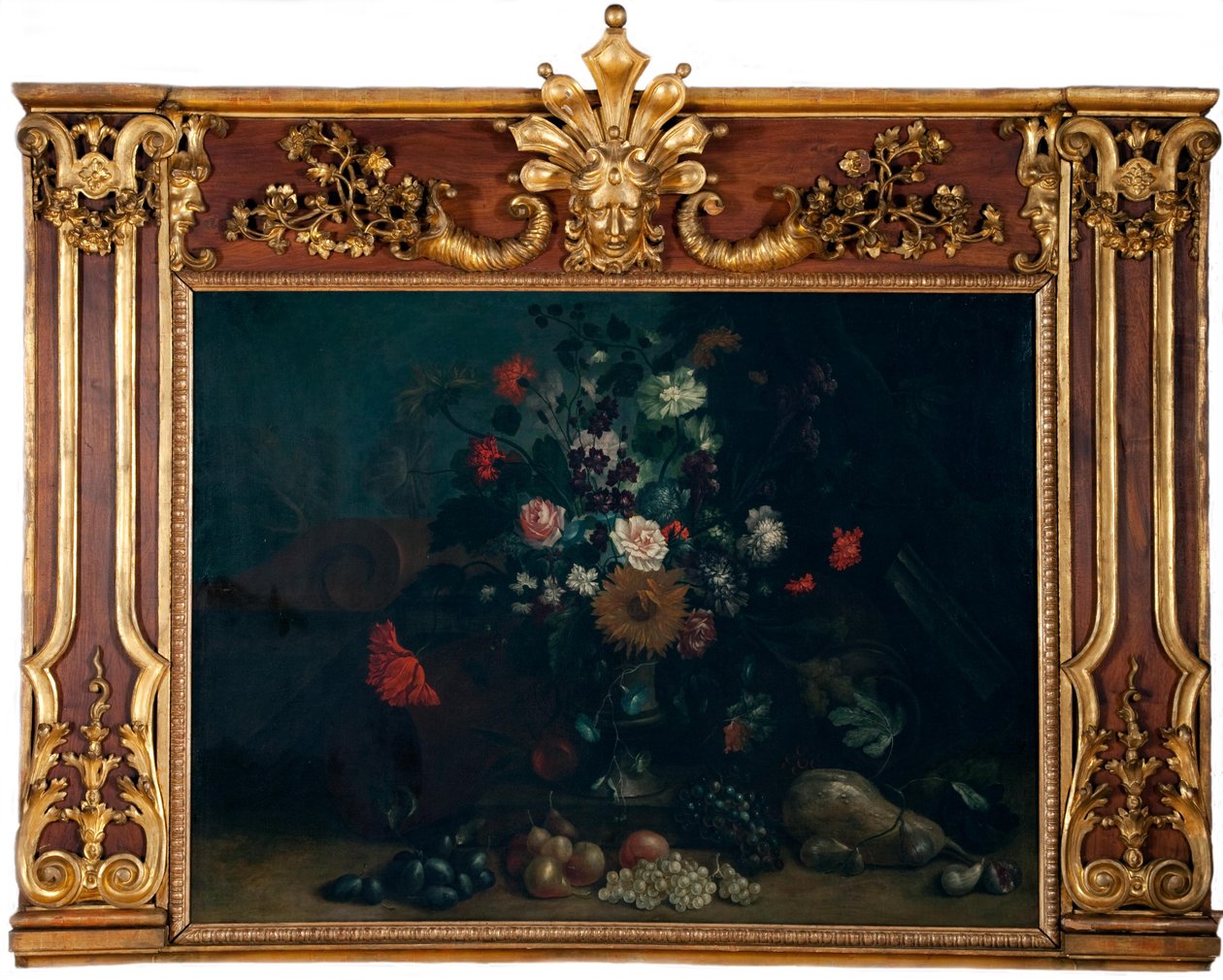 ひまわりとひょうたんの花の静物画 作： ジョン・クンストナー