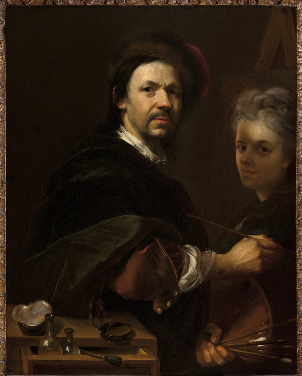 Autoportrait avec sa femme - 妻のいる自画像 - Jan (Johann) Kupecky (Kupetzky) (1667-1740).油彩・キャンバス 作： ヨハン・クペツキー