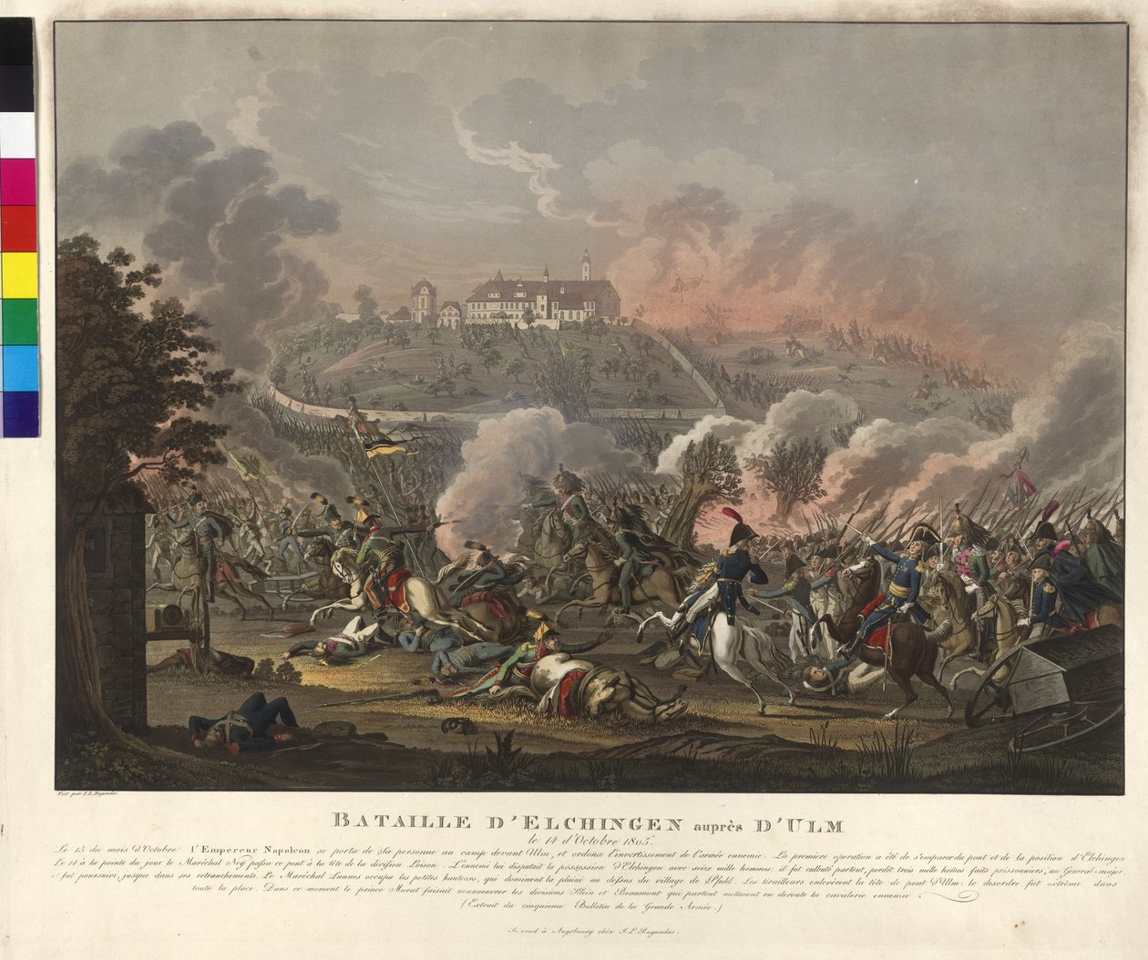 1805年10月14日のエルチンゲンの戦い（エッチング、アクアチント） 作： Johann Lorenz Rugendas
