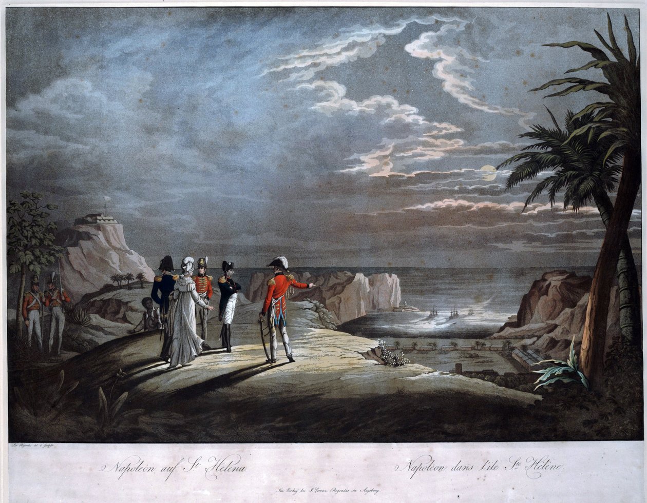 セントヘレナ島のナポレオン・ボナパルト - ルゲンダス（Johann Lorenz, the Younger (1775-1826) ） - アクアチント - 47x58 - 個人蔵 作： Johann Lorenz Rugendas