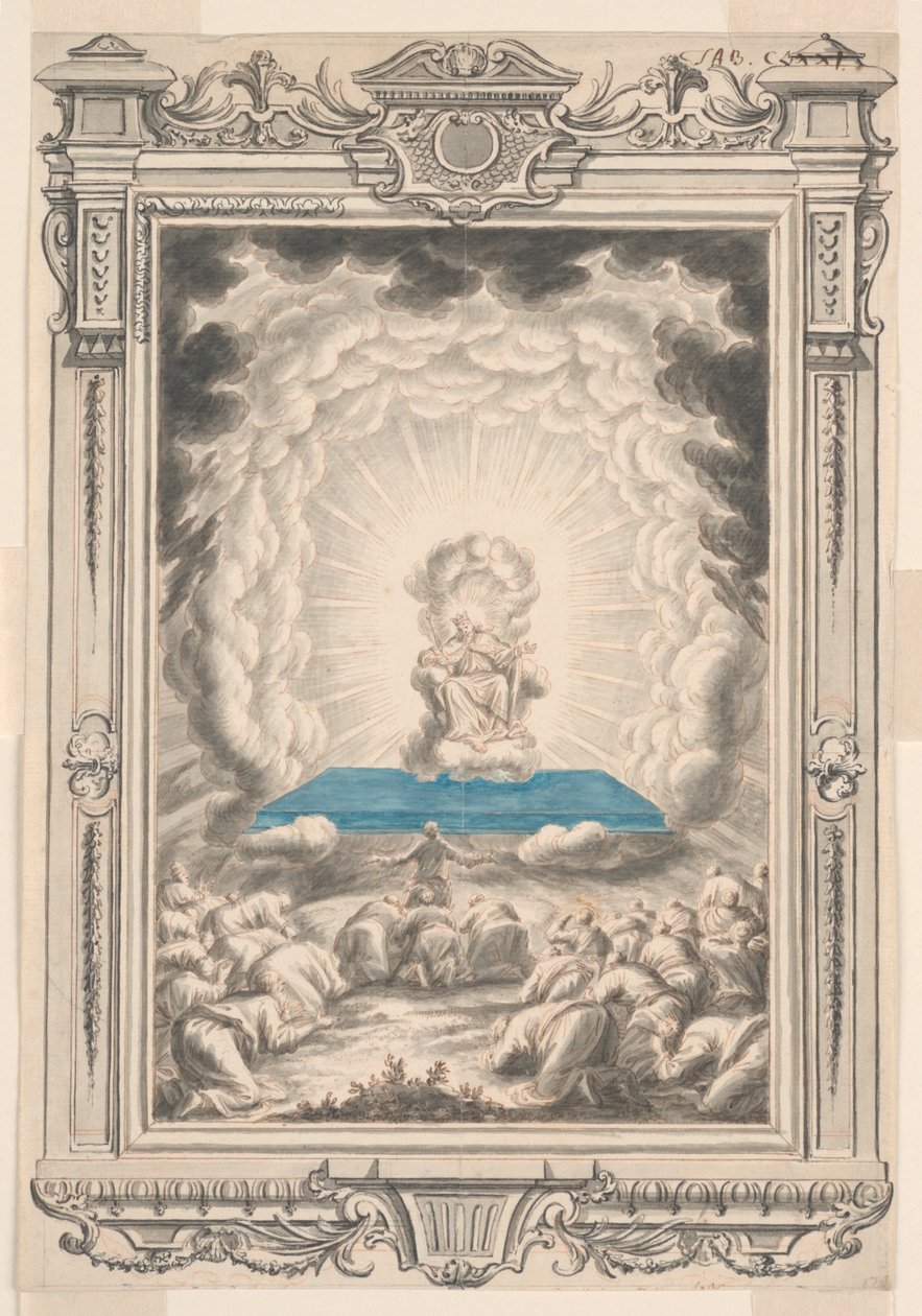 神の研究はモーセとその仲間に現れる、プレート171、Physica Sacra 作： Johann Melchior Fuessli