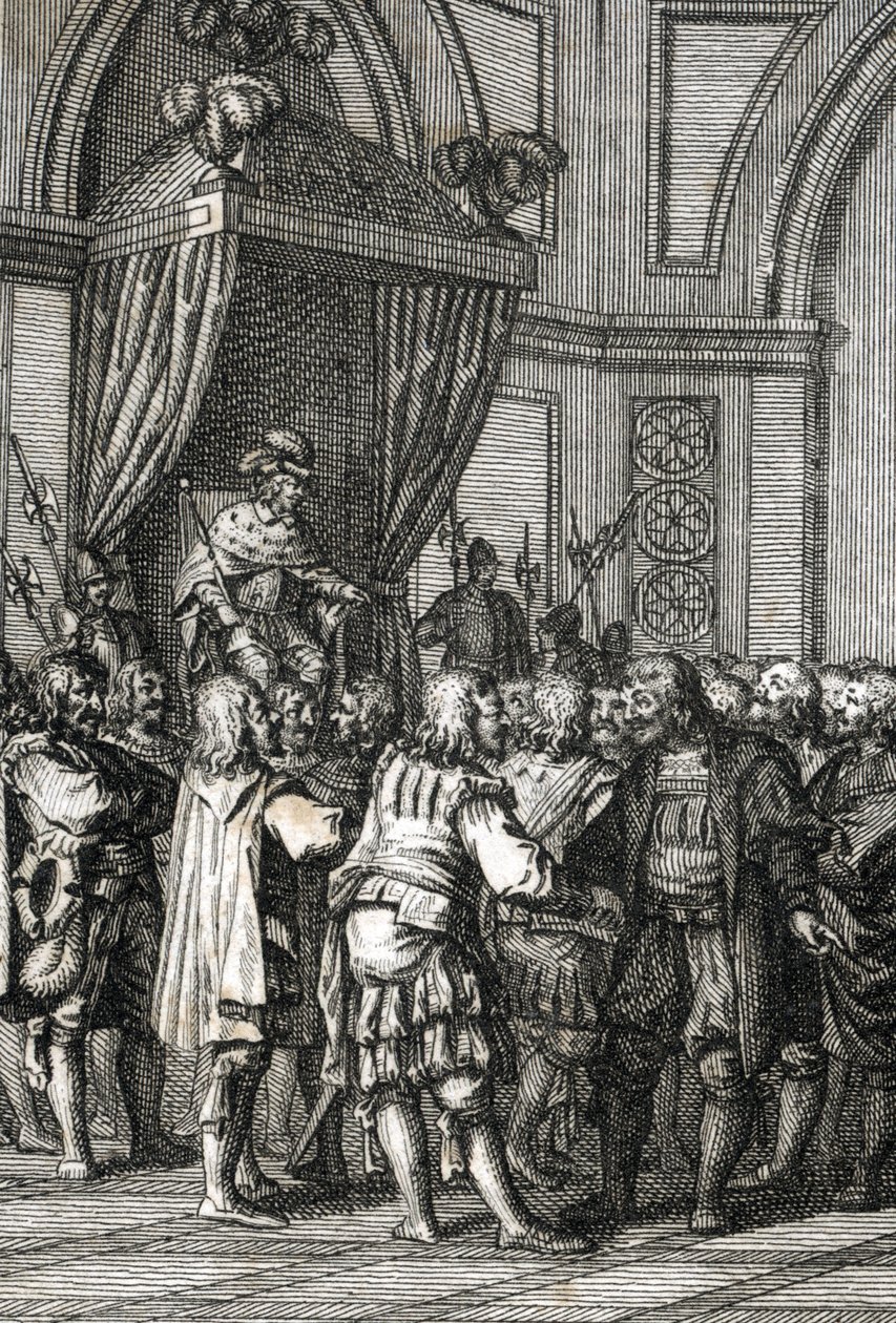 Representação de Guilherme I (ou Guilherme II, Conde da Holanda) (1227-1256) em 1255 (Conde Guilherme II da Holanda Concedendo Privilégios) Gravura de Johann Michael Mettenleiter (1765-1853) 1800 Colecção Particular 作： ヨハン・ミヒャエル・メッテンライター
