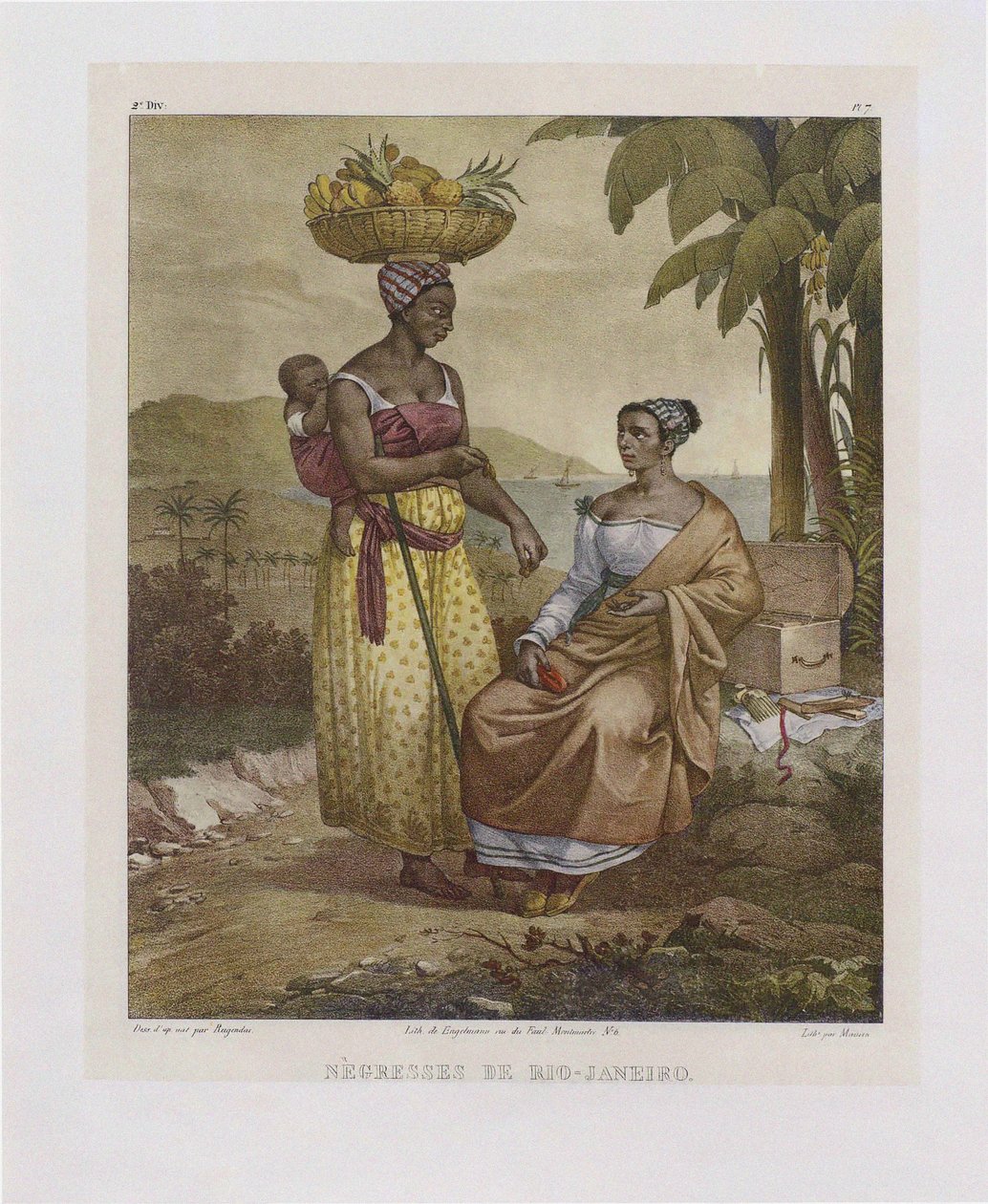 リオデジャネイロ出身の黒人女性。 1835年、ブラジルの美しい旅から。 作： ヨハン・モーリッツ・ルゲンダス