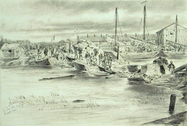 平湖大橋 1900年8月 （水彩・紙 作： ヨハン・ネポムク・シェーンベルク