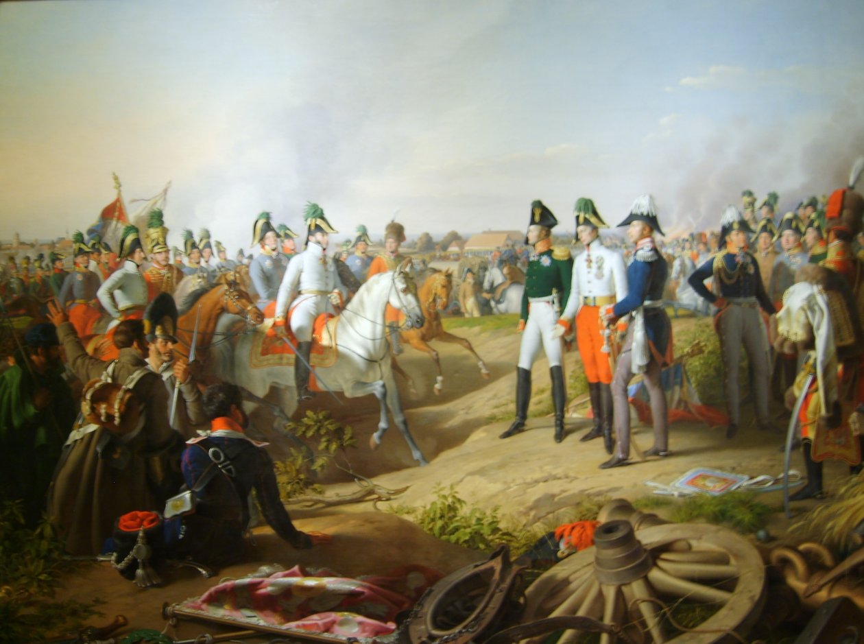 ライプツィヒの戦い後の勝利宣言（1813年 作： ヨハン・ペーター・クラフト