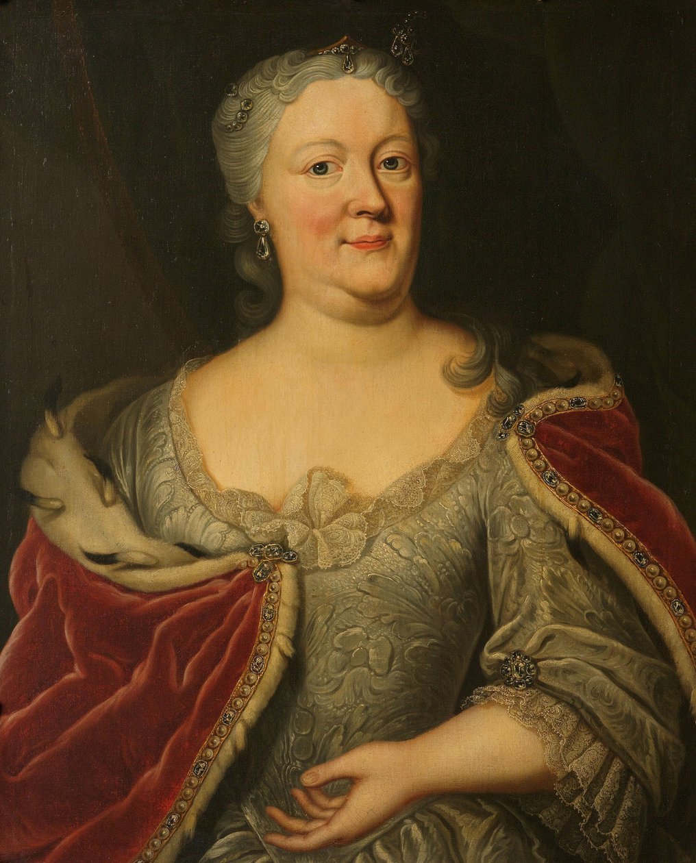 Maaike-Meu と呼ばれる Maria Louisa van Hessen-Kassel の肖像画。 フリースラント州総督ジョン・ウィレム・フリソの未亡人、オランジュ・ナッソー公 作： ヨハン・フィリップ・ベーア