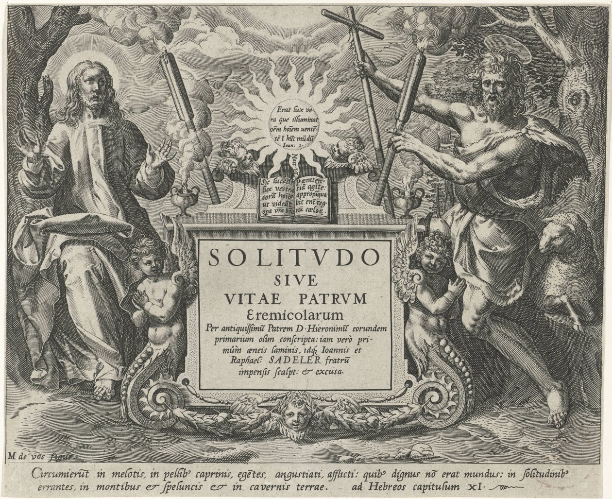 Christ en Johannes de Doper Mannelijke kluizenaars (シリーズタイトル) 孤独か隠者の人生（シリーズタイトル） Solitvdo Sive Vitae Patrvm Eremicolarum (オブジェクトのシリーズ タイトル) 作： ヨハン・サデラー（I）