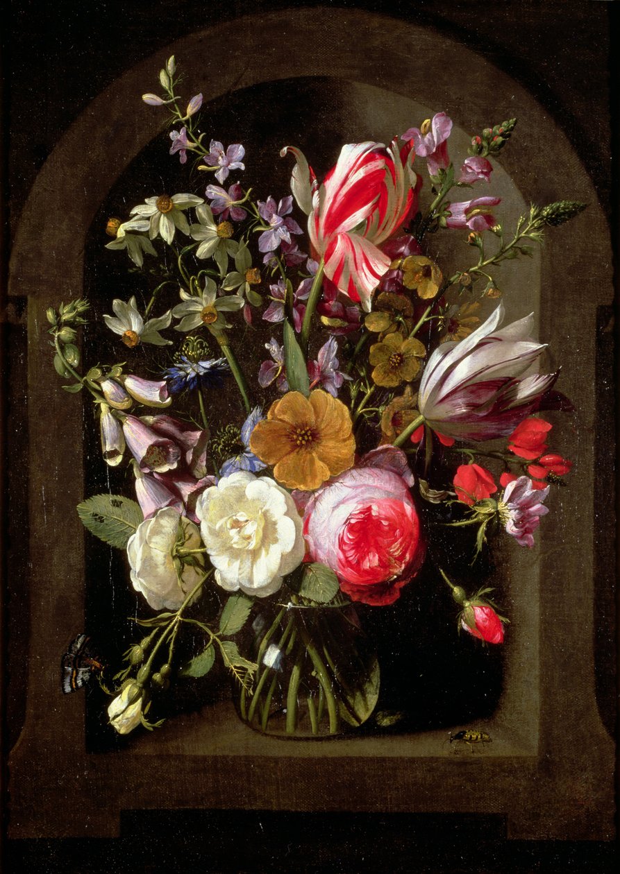 バラ、チューリップ、その他の花 作： ヨハネス・アントニウス・ファン・デル・バレン