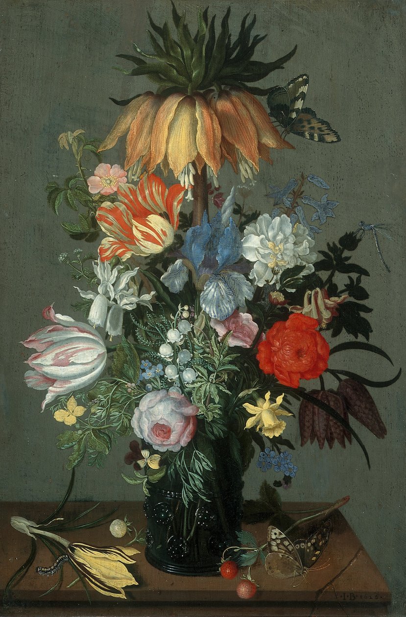 クラウンインペリアルのある花の静物 作： ヨハネス・ボスチャート