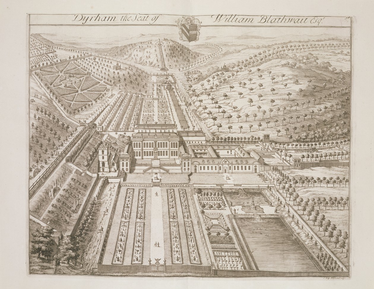 ウィリアムブラスウェイトの本拠地、ダイラムパーク（c.1649-1717） 作： ヨハネス・キップ