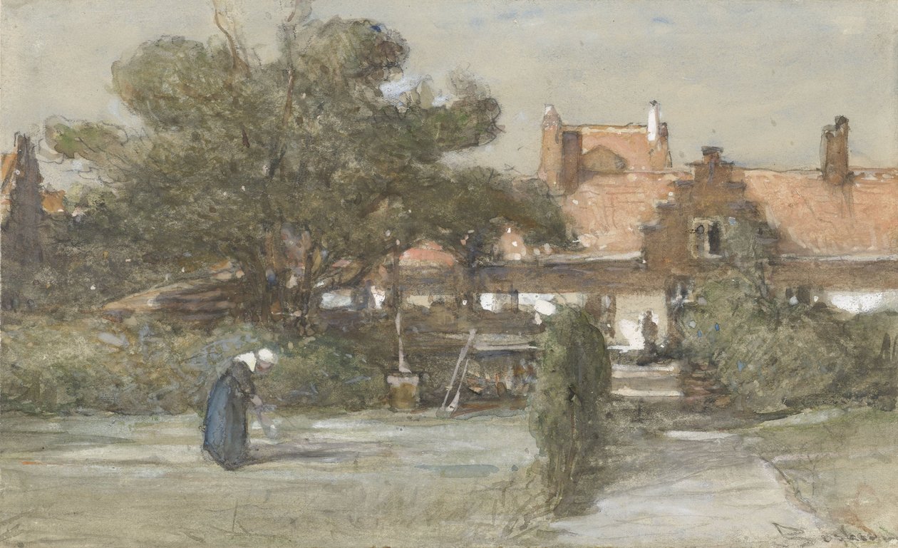 ハーグの Paviljoensgracht にある Heilige Geesthofje の中庭 作： ヨハネス・ボスブーム