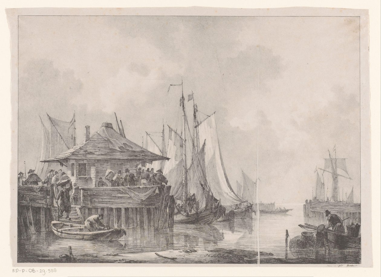 港で忙しい 作： Johannes Christiaan Schotel