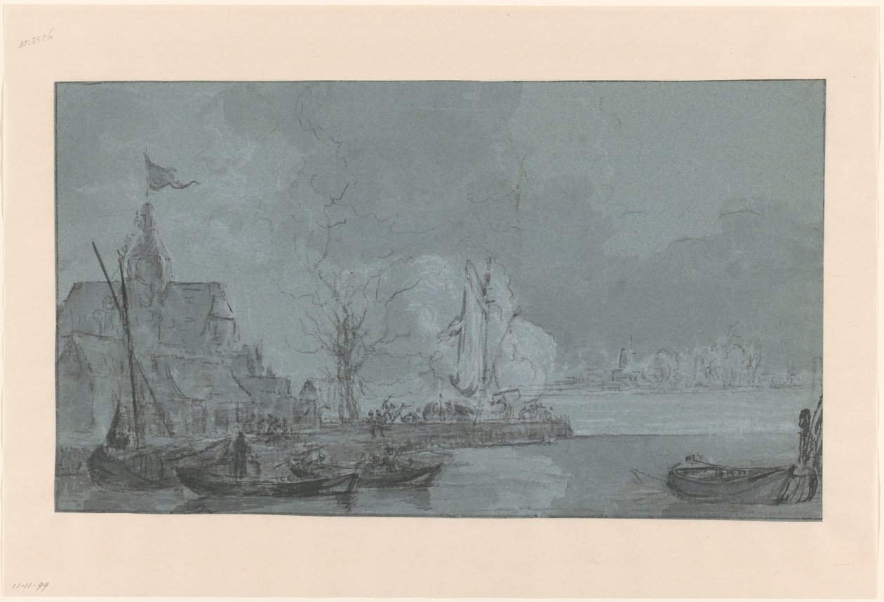 1813年、パペンドレヒトでのドルドレヒトからフランス人への最後のショット 作： Johannes Christiaan Schotel
