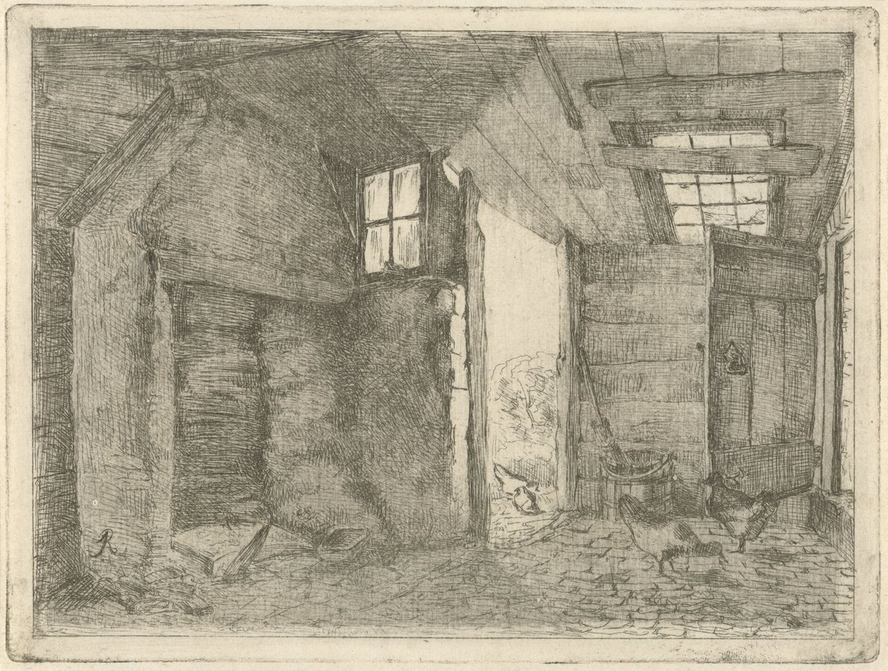 鶏のいる納屋 作： Johannes Everhardus Rijnboutt