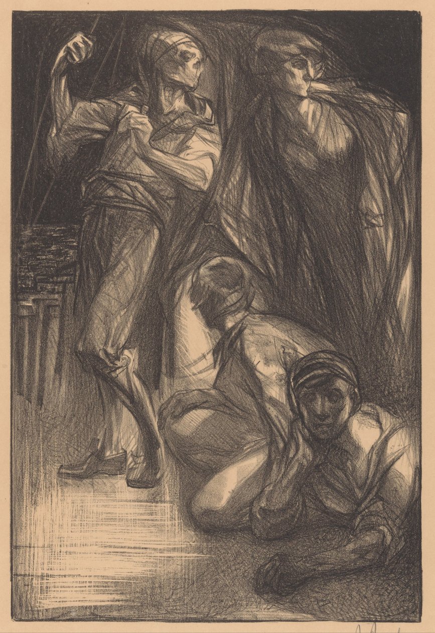 男2人と女1人の死 作： Johannes Josephus Aarts（アーティストによる署名）