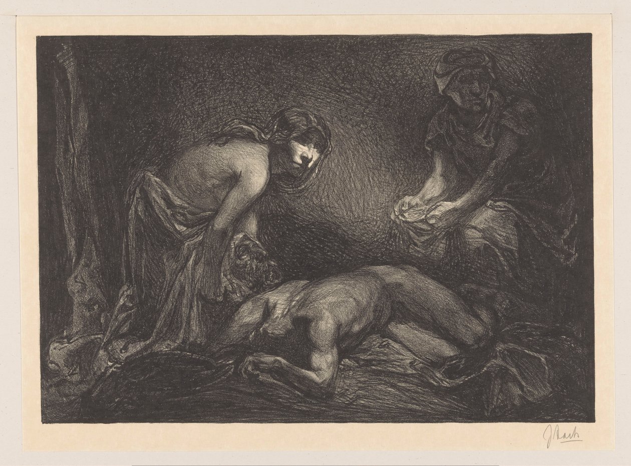 ホロフェルネスの頭と体を持つユディトと女中 作： Johannes Josephus Aarts（アーティストによる署名）