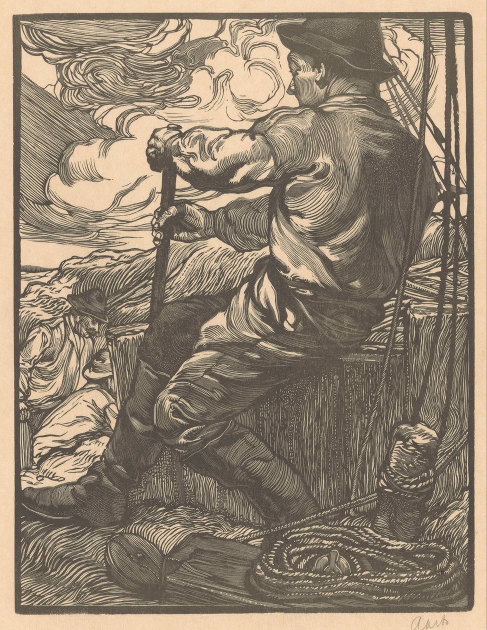 詮索好きな労働者 作： Johannes Josephus Aarts（アーティストによる署名）