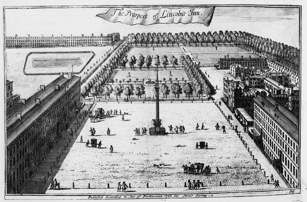 リンカーンズインの展望、1720年 作： ヨハネス・キップ