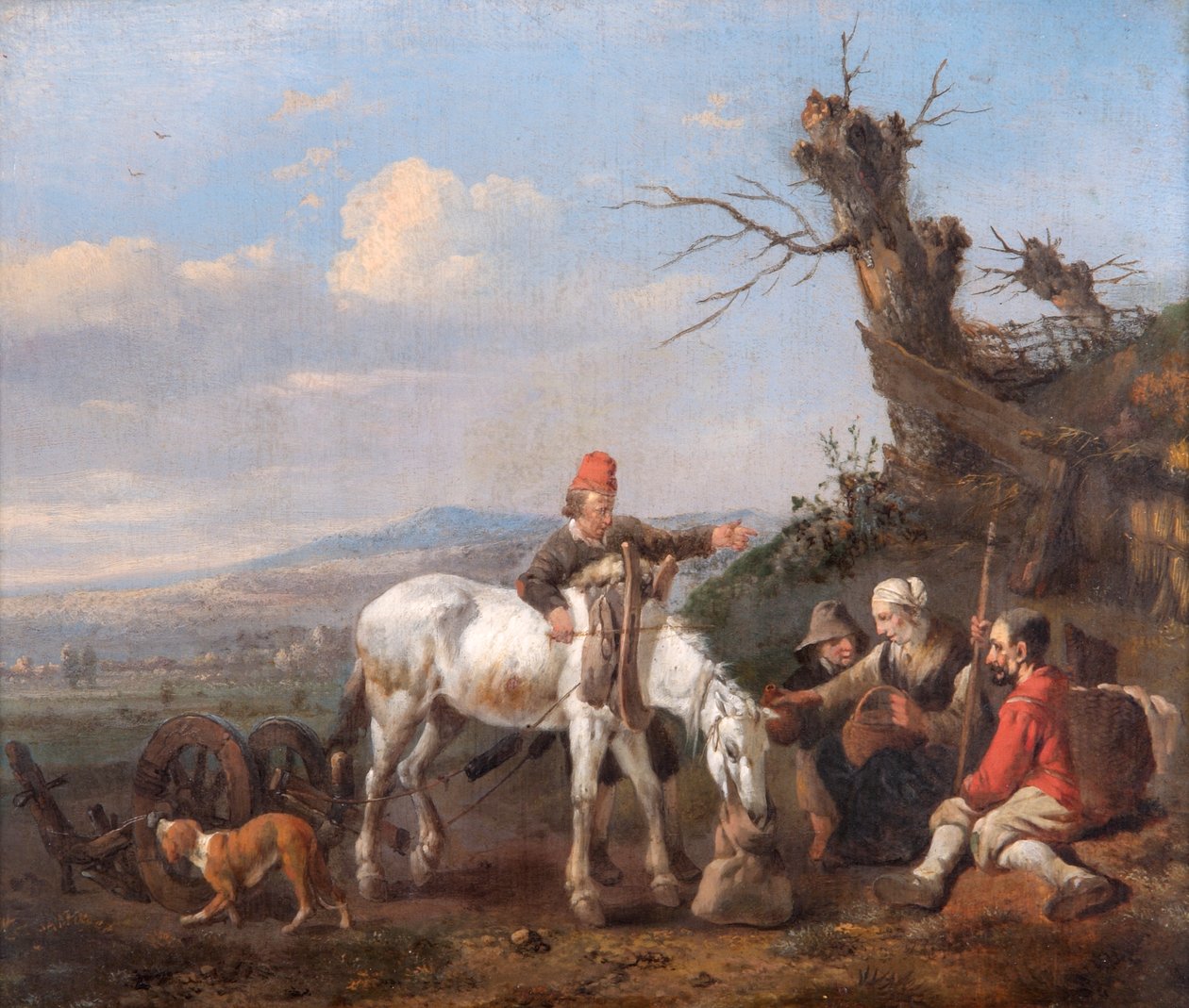 Paisagem com Descanso de Viajantes (óleo sobre painel de carvalho) 作： ヨハネス・リンゲルバッハ