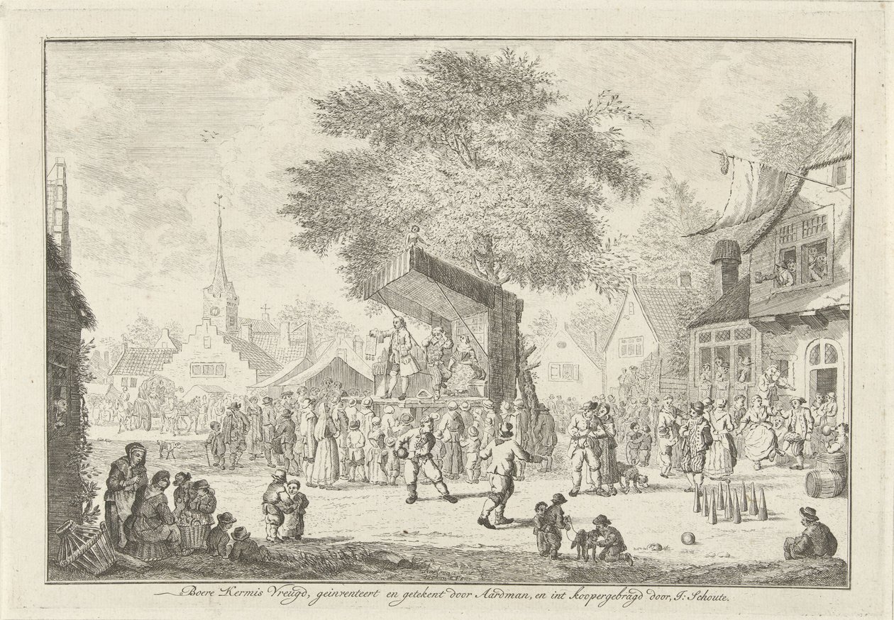村のファーマーズ フェア、1750 年頃 Boere Kermis Vreugd (オブジェクトのタイトル) 作： ジョン・スハウテン