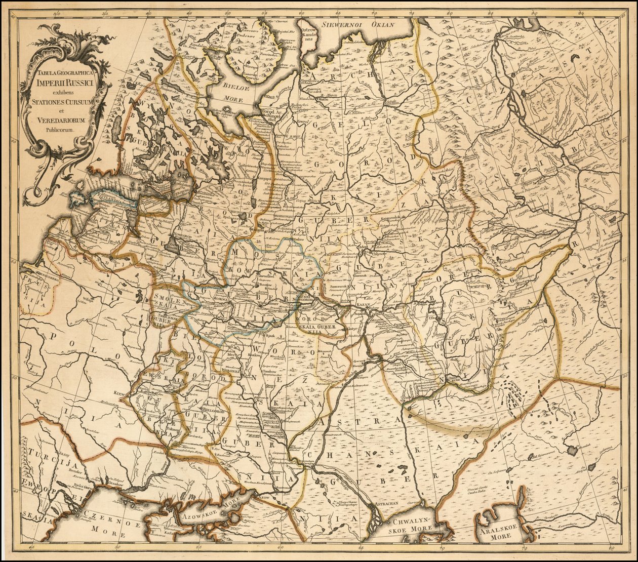 ヨハネス・トレスコットによる1760年のロシア地図 作： ジョン・トレスコット