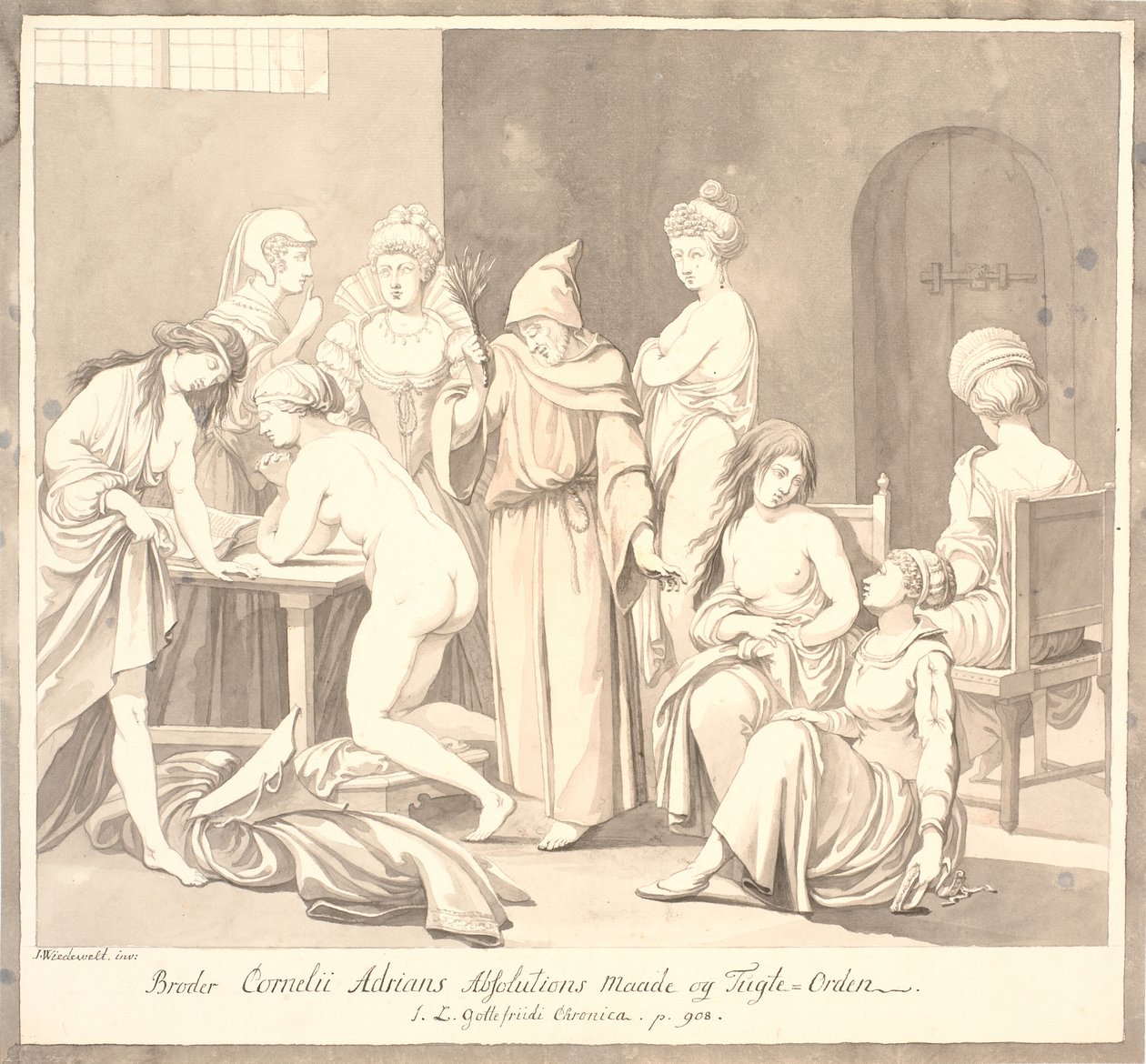 「Broder Cornelius Adrians Absolutions Maade og Tugte=Orden. / J.L. Gottefriidi Chronica. p. 908.」 作： Johannes Wiedewelt