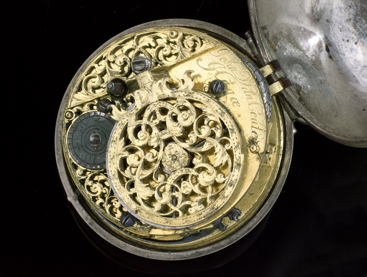 寸前の時計。ハーグ、1695年頃（金属）（259582-83も参照） 作： ヨハネス・ファン・セウレン