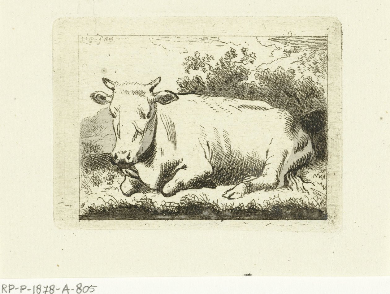 横になっている牛 作： Johannes van Cuylenburgh