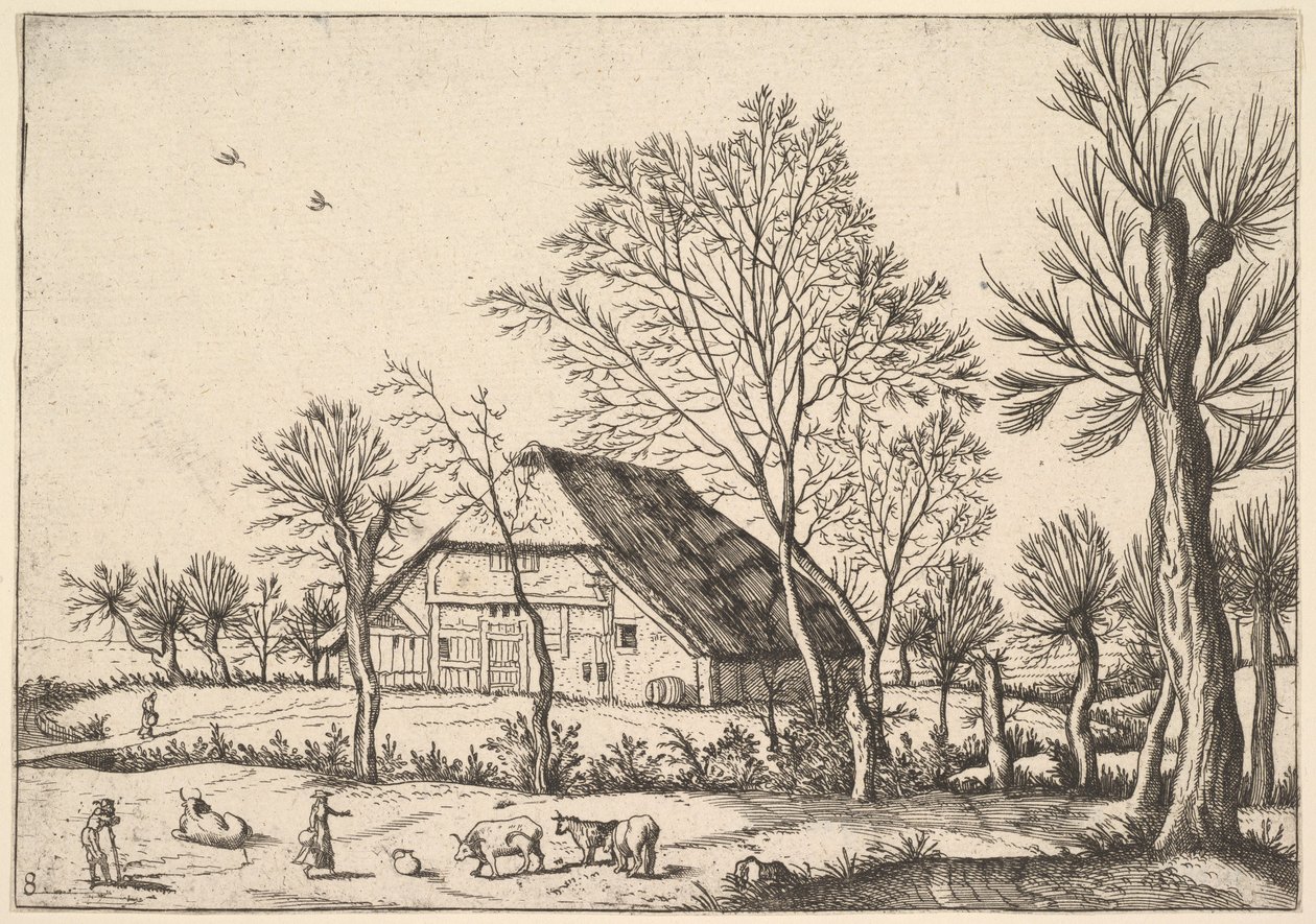 農場、『小さな風景』より、1559-61年。 作： Johannes van Doetecum I