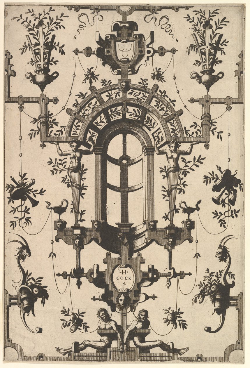 現代のグロテスクなストラップワーク、1554年。 作： Johannes van Doetecum I