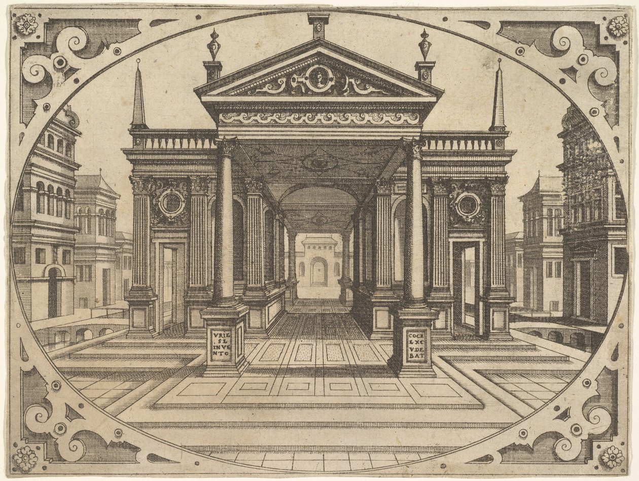1560年頃の『風景画』の図版。 作： Johannes van Doetecum I