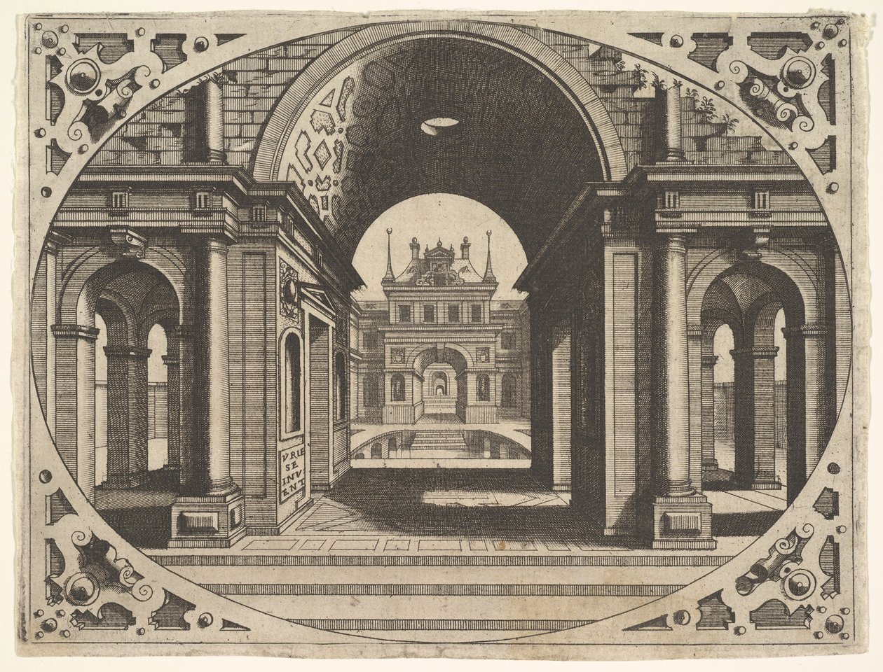 Varie Architecture のプレート、カリフォルニア州。 1560年。 作： Johannes van Doetecum I