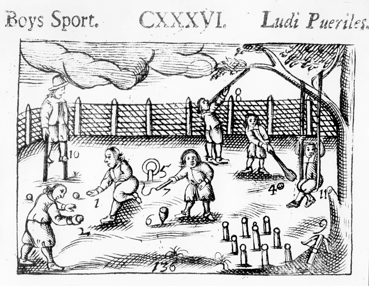 World Sensualium Pictusの少年スポーツ、1658年 作： ジョン・アモス・コメニウス