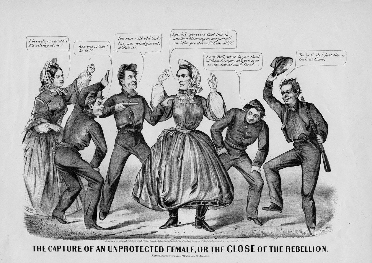 保護されていない女性の捕獲、または反乱の終わり、キュリエウントアイヴス、ニューヨーク、1865年 作： ジョン・キャメロン