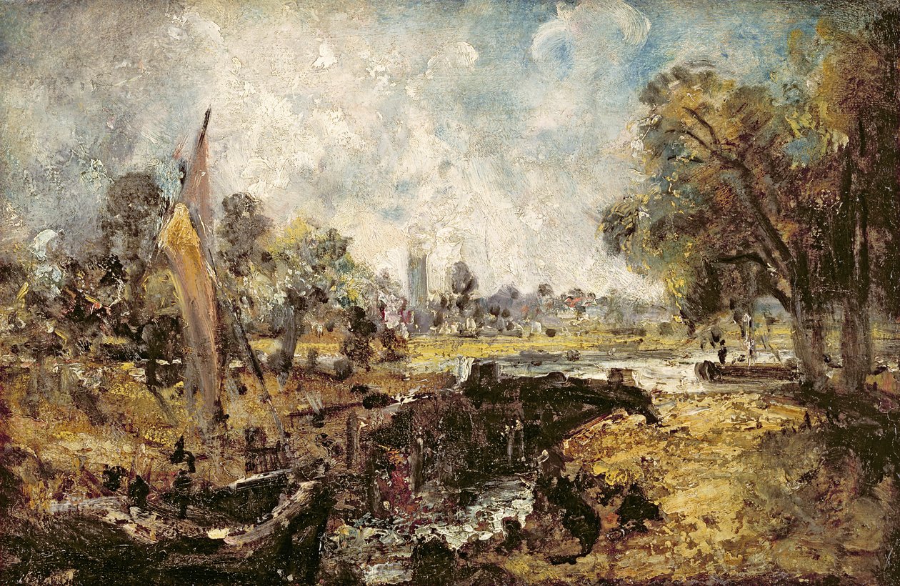 デダムロック、1820年頃（油彩、キャンバスにパネルを敷きます） 作： ジョン・コンスタブル
