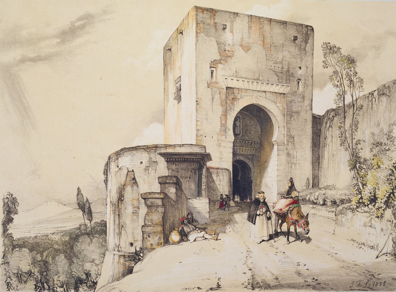 正義の門（Puerta de Justitia）、「アルハンブラのスケッチと絵」、1835年 作： ジョン・フレデリック・ルイス