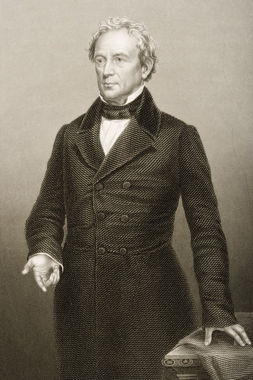エドワードエバレット（1794-1865）、DJパウンドが写真から刻んだ「著名な人物の応接室、第2巻」、1860年にロンドンで出版（彫刻） 作： ジョン・ジャベス・エドウィン・ペイズリー・メイオール